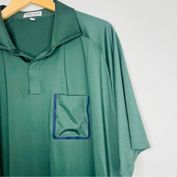 Peter Millar Green Jersey Knit Summer Comfort Golf Polo 2X - Picture 3 of 9